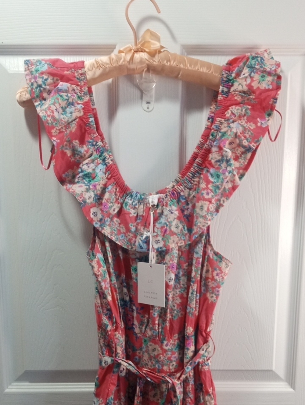 LAUREN CONRAD RED/PINK RUFFLE DRESS - Picture 5 of 8